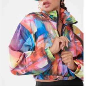 Forever 21 Cropped Multicolor windbreaker Jacket